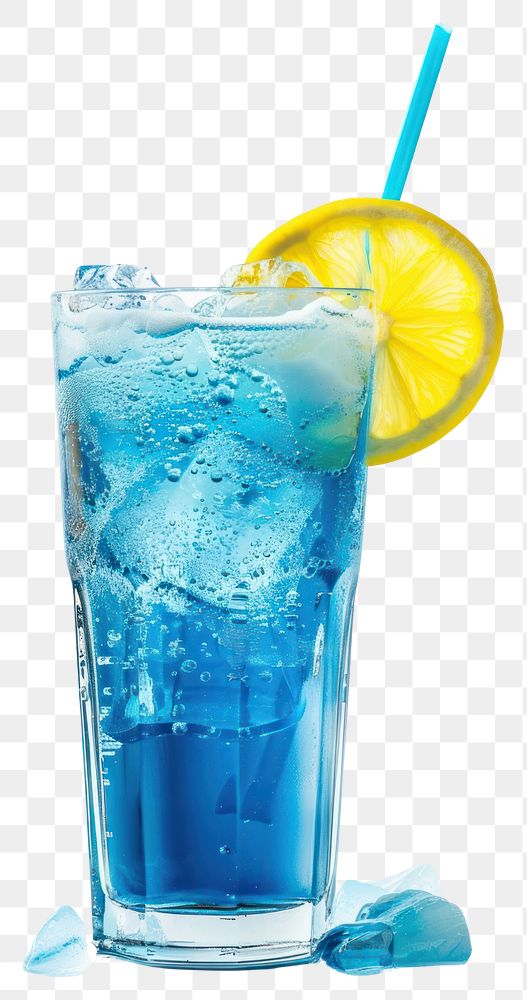 Refreshing blue lemon soda drink