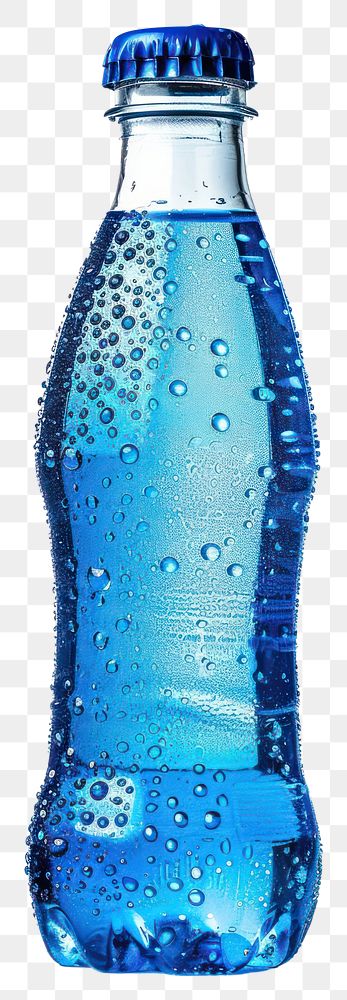 Refreshing blue bottled water