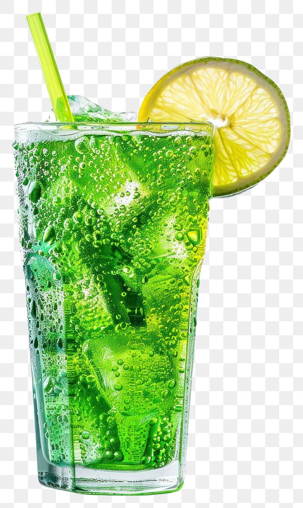 Refreshing green lime soda drink