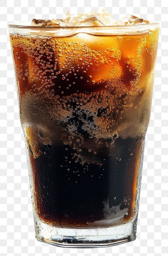 Refreshing iced coffee with bubbles