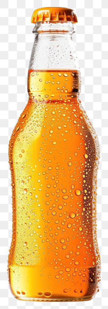 Chilled orange soda glass bottle