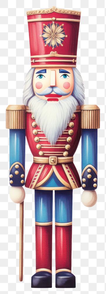 Christmas nutcracker drawing white background representation. 