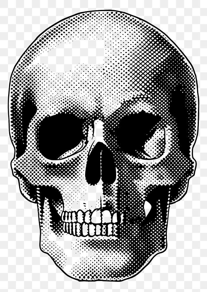 PNG Skull icon art illustrated drawing.