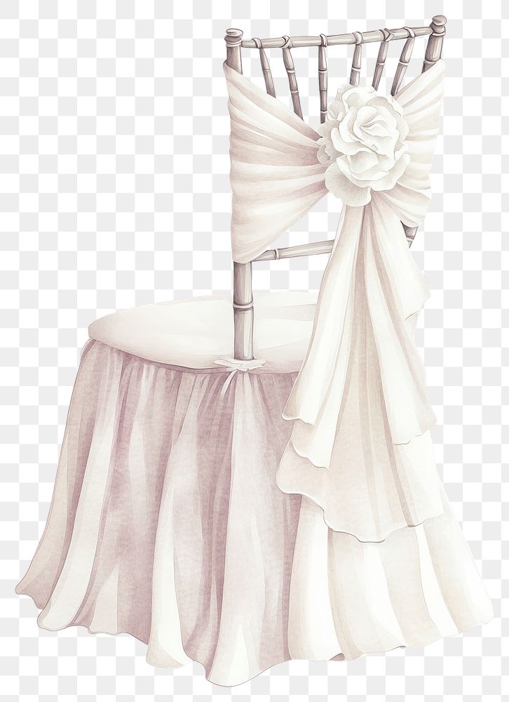 PNG Elegant wedding chair decoration illustration