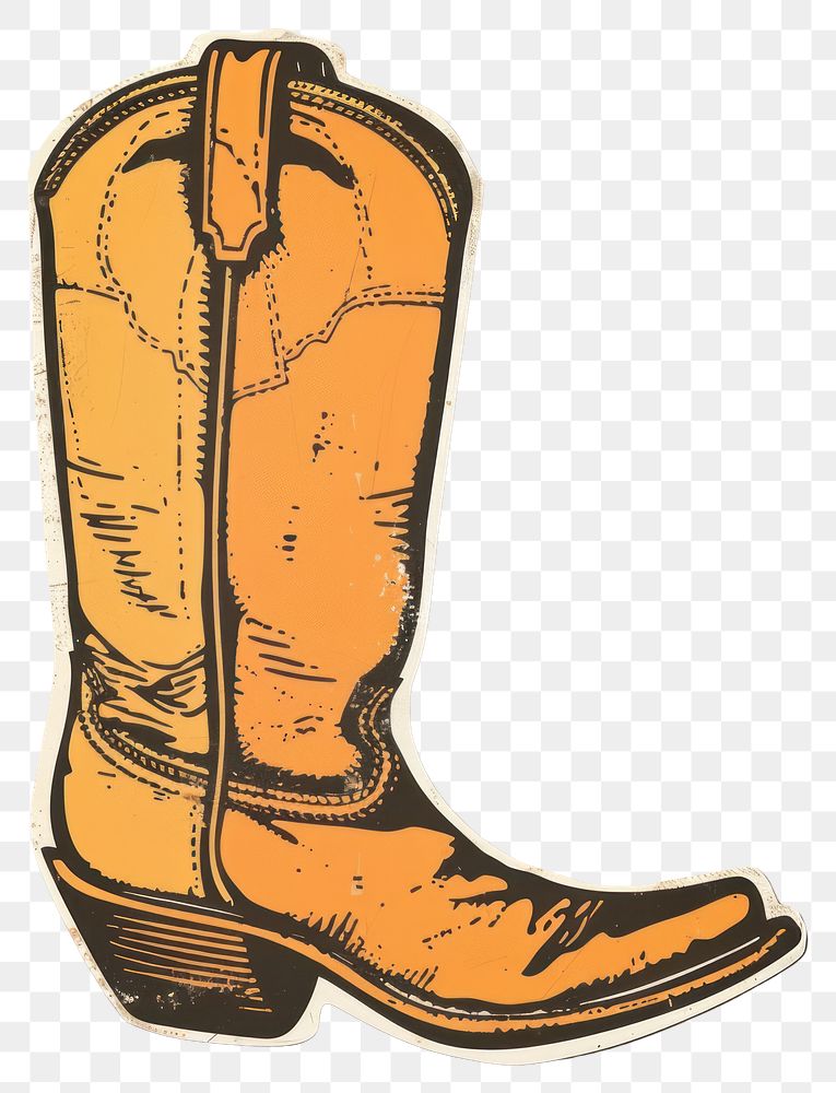 PNG Vintage western cowboy boot illustration