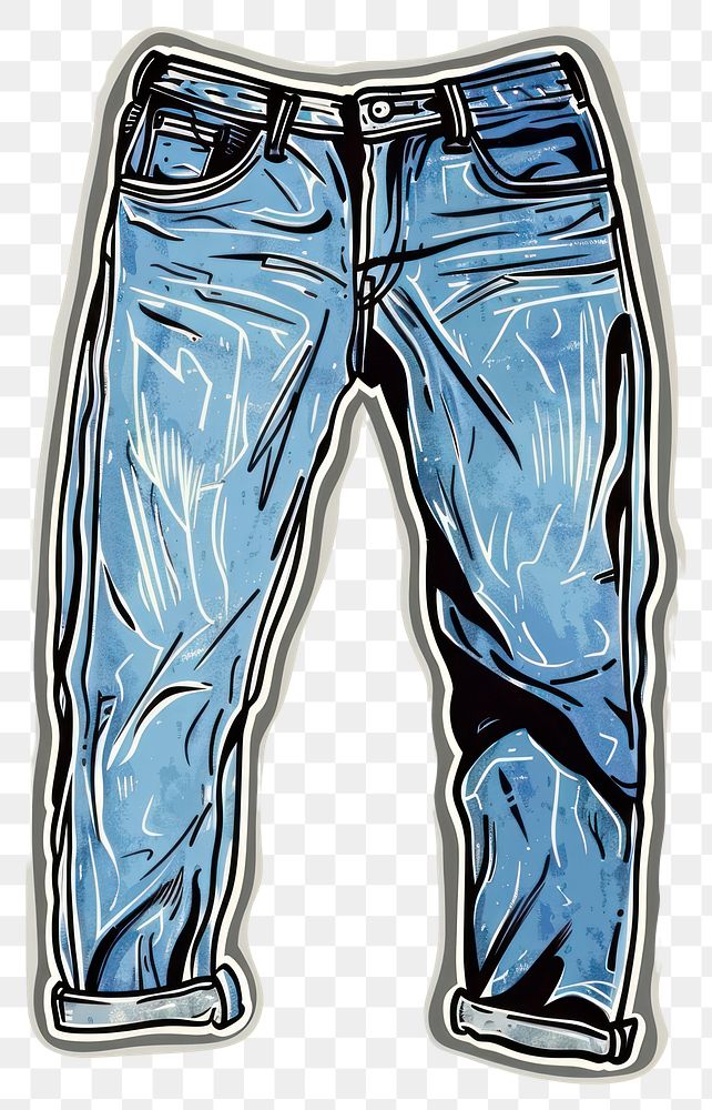 PNG Stylish blue denim jeans illustration