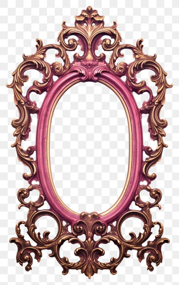 PNG Retro mirror frame white background.