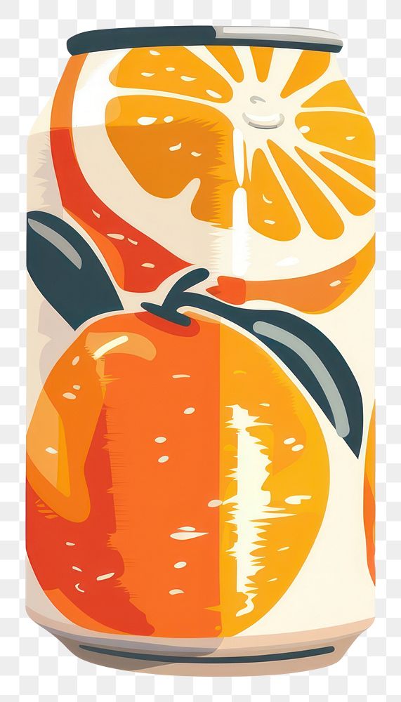 PNG Vibrant orange soda can illustration