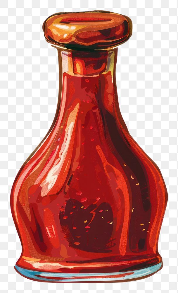 PNG Vibrant red sauce bottle illustration