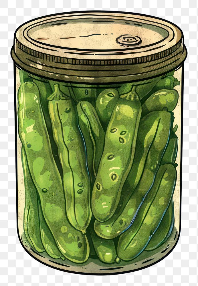 PNG Pickled green beans jar illustration