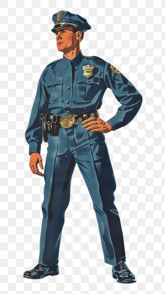 PNG Vintage police officer illustration art