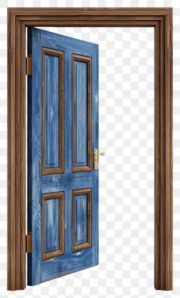 PNG Blue wooden door open frame