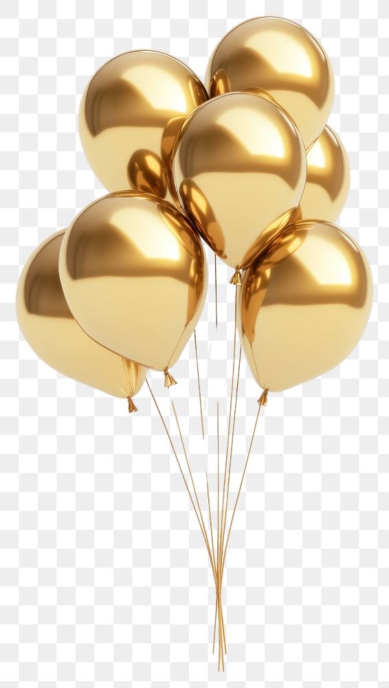 PNG Gold balloons celebration chandelier decoration.