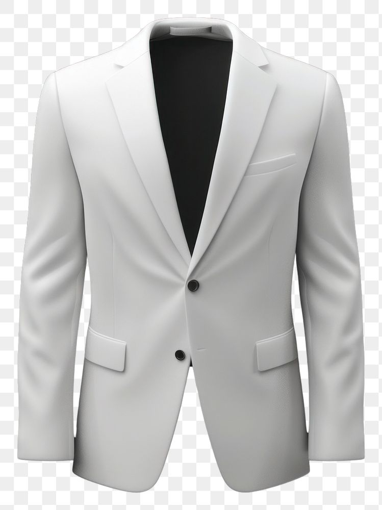 PNG White blazer mockup apparel clothing jacket.