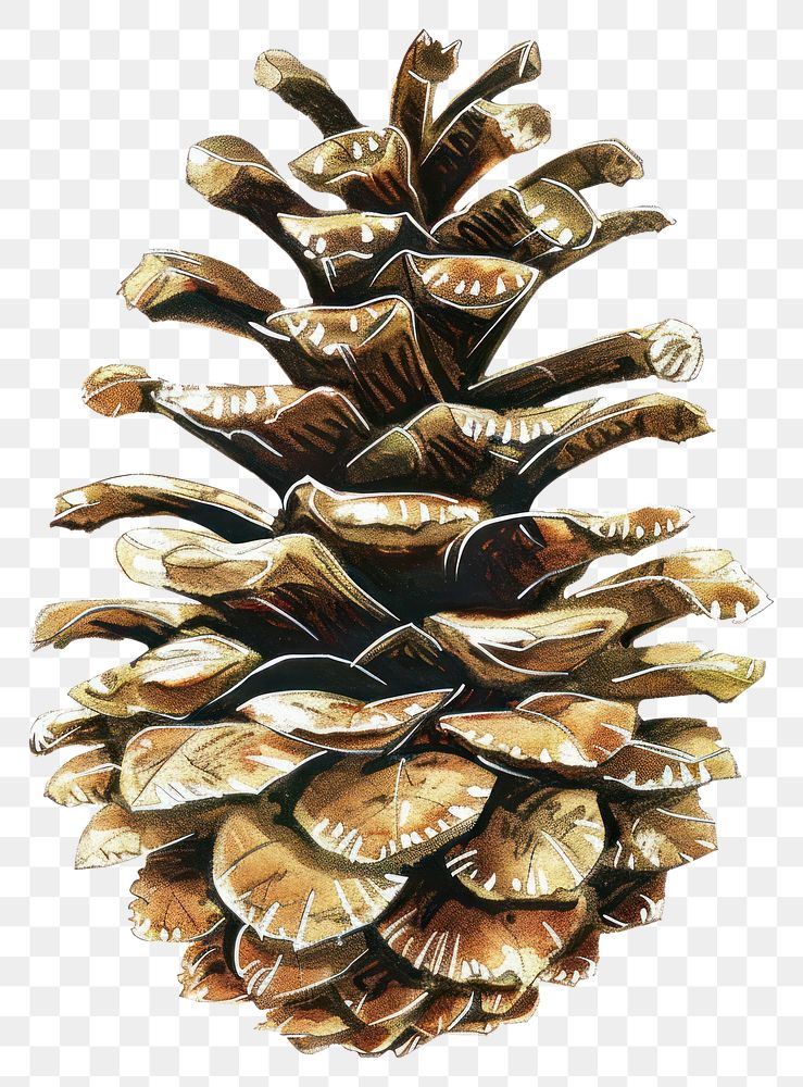 PNG Detailed pine cone illustration