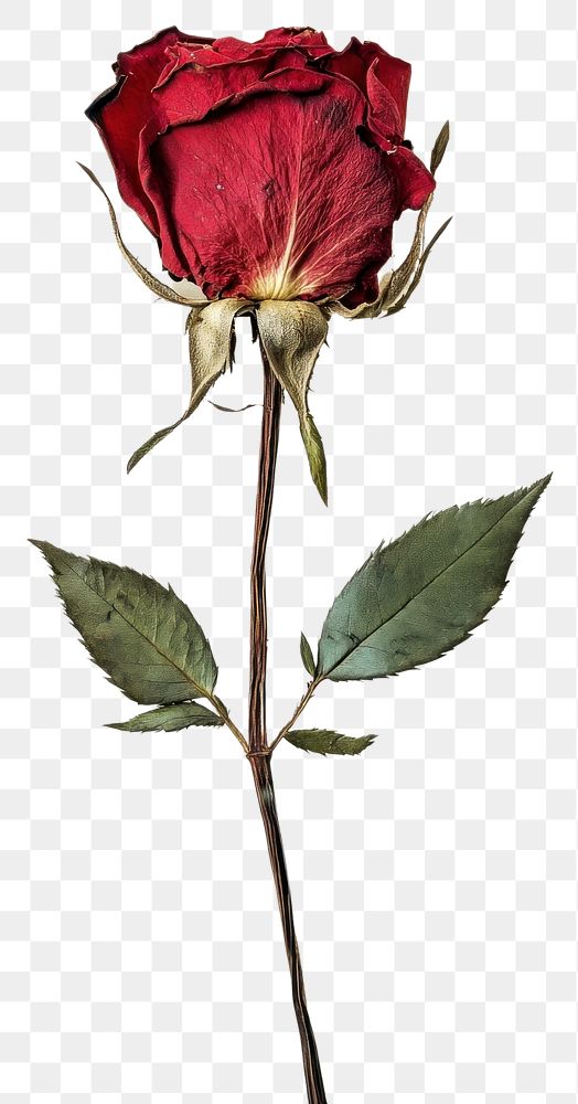 PNG Elegant dried red rose