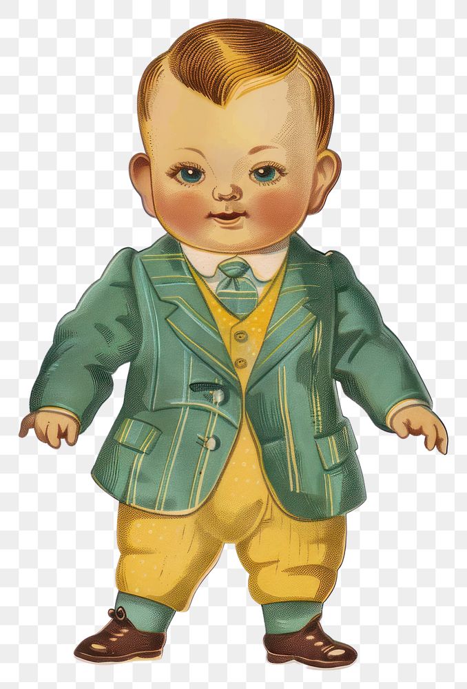 PNG Vintage baby illustration in suit