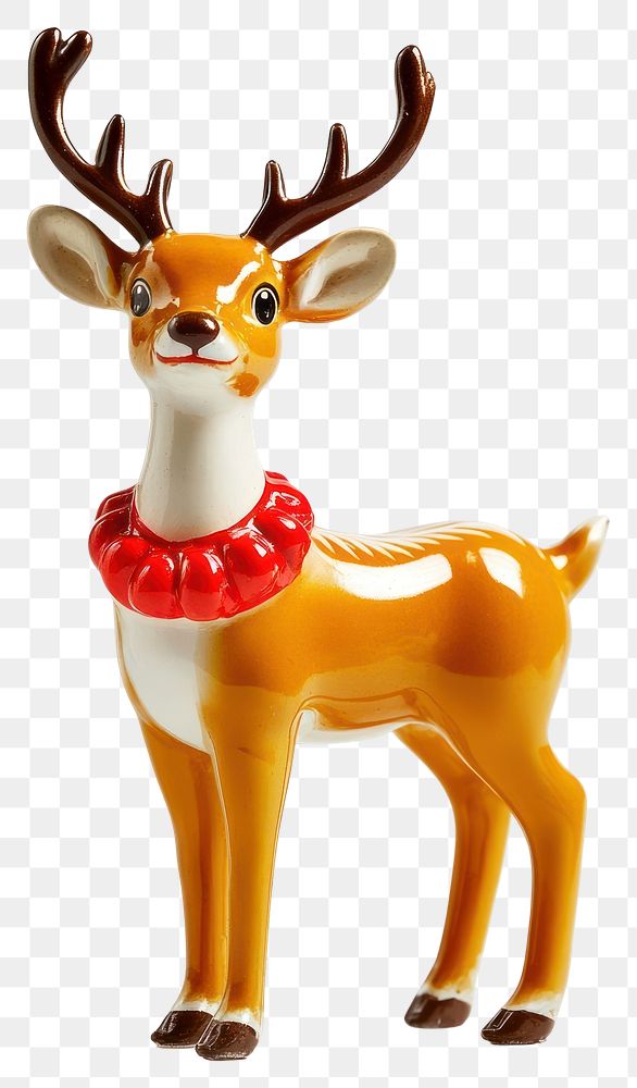 PNG Reindeer porcelain figurine wildlife.