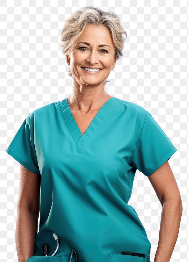 Mature female doctor portrait adult nurse. 