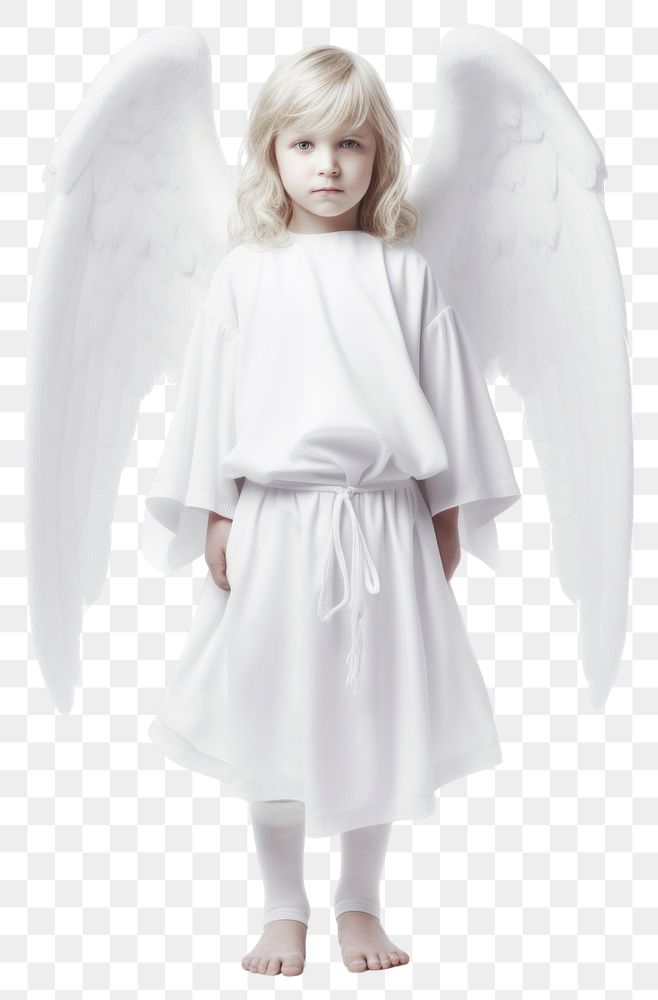 Little white guardian angel portrait child photo.