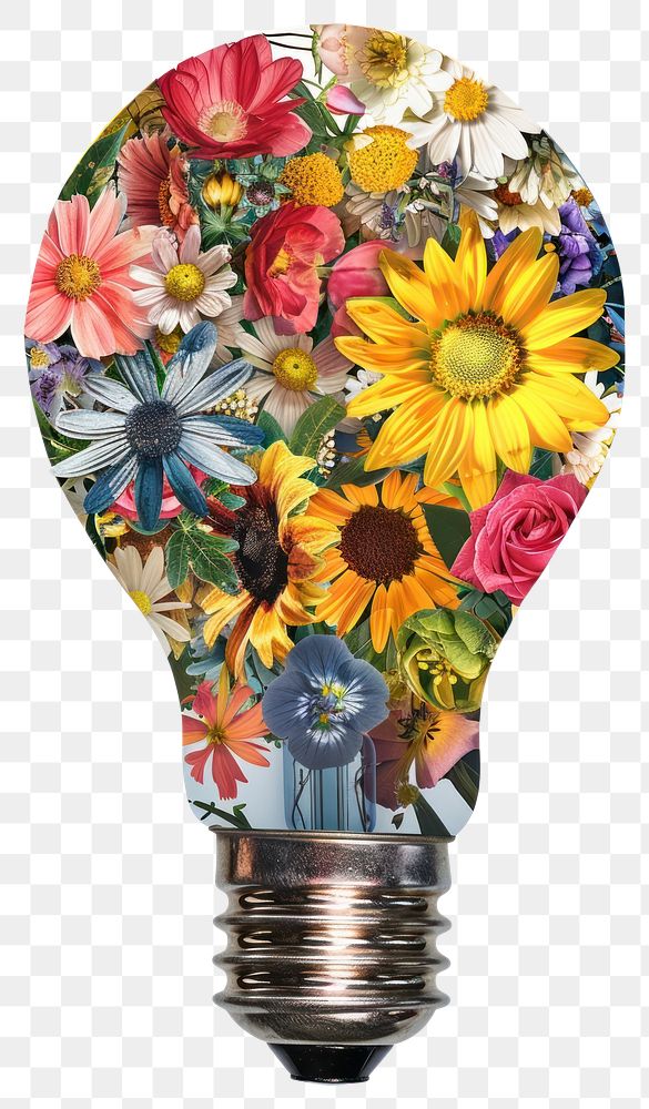 PNG Flower Collage Light bulb flower light asteraceae.