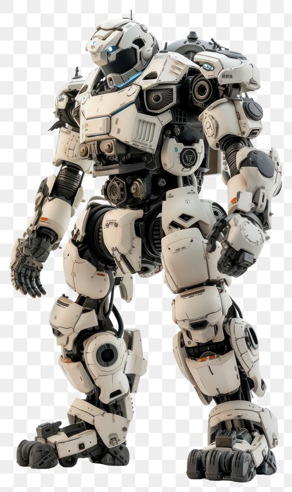 Combat robot white toy astronaut.