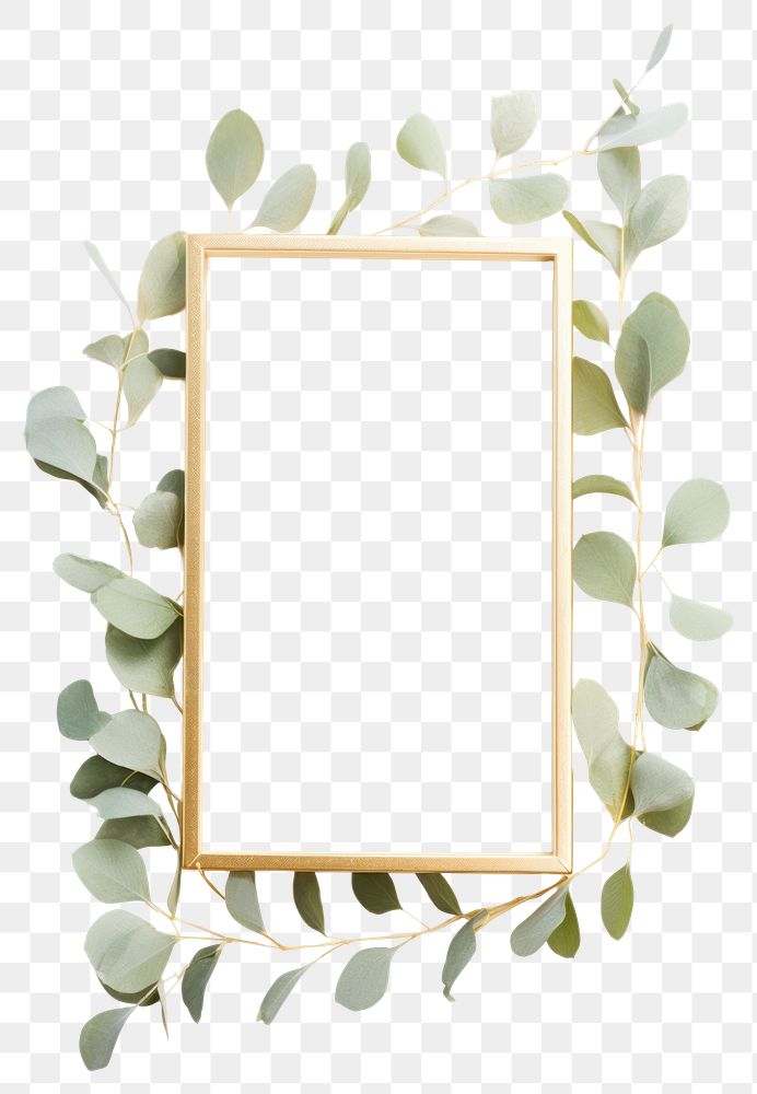 PNG  Rectangle plant frame white background.