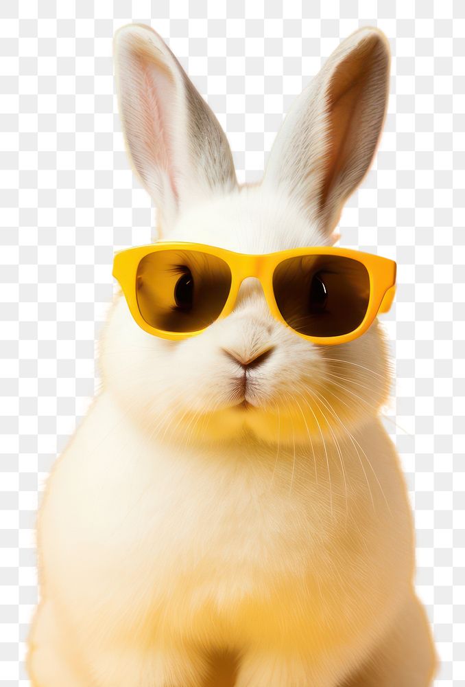 PNG Cool bunny wearing yellow sunglasses