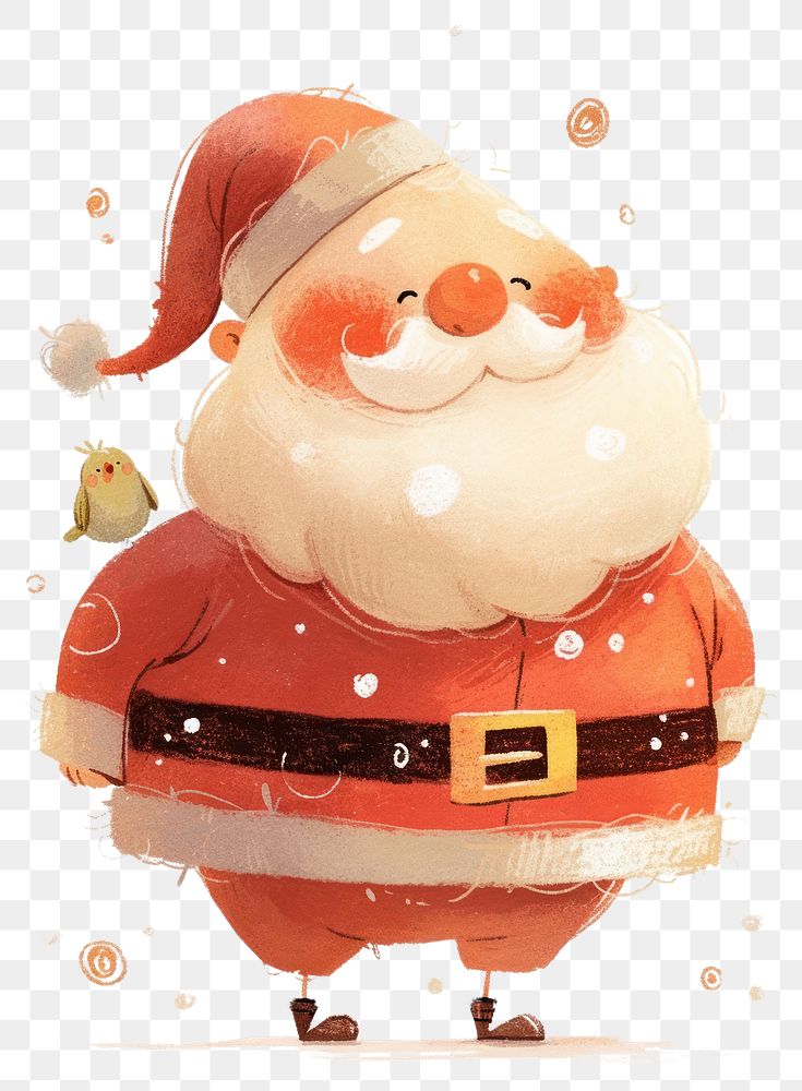 PNG Jolly Santa with bird