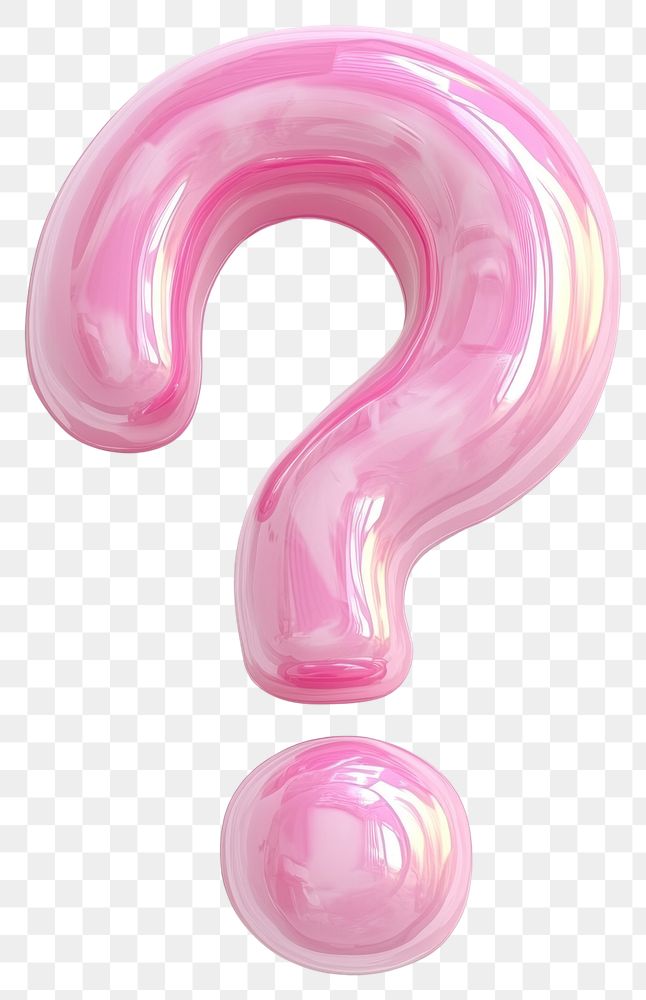 PNG Cute pink question mark illustration symbol 3d illustration.