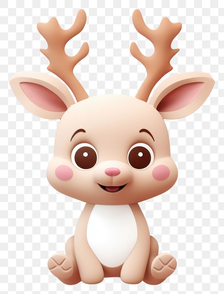 PNG Flat lay cute bold illustration of full body raindeer sitting animal medication decoration.