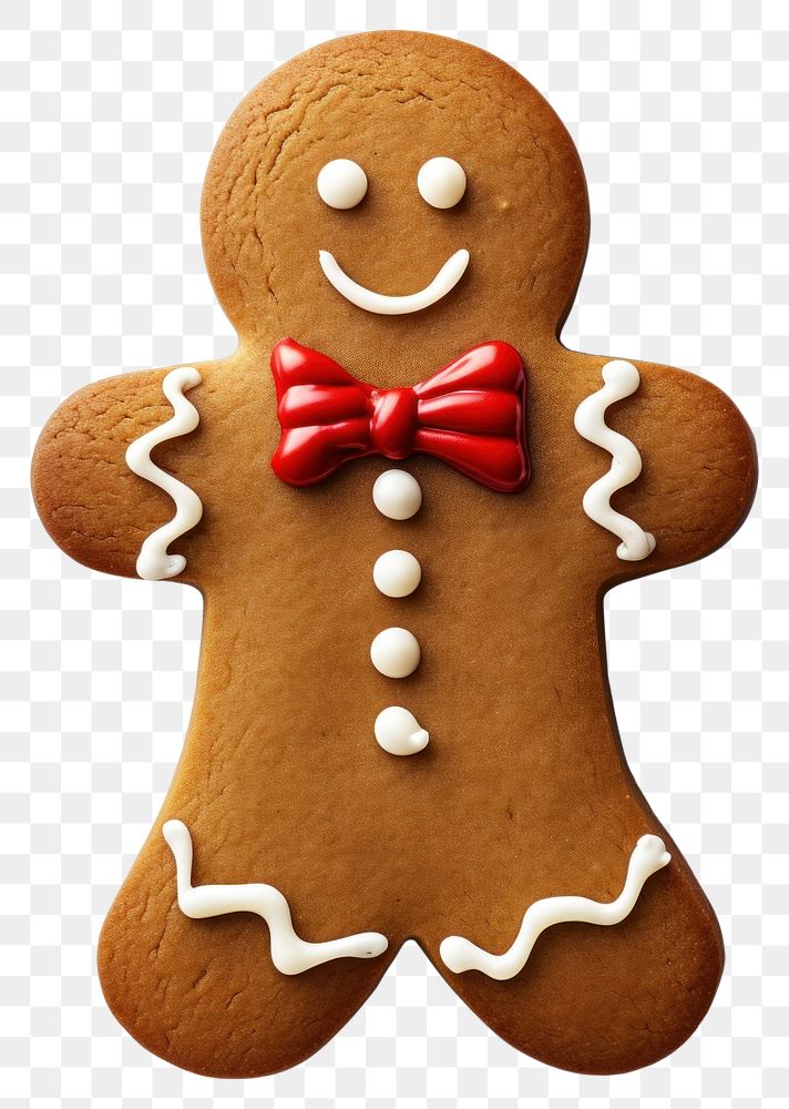 PNG Gingerbread man christmas dessert cookie. 