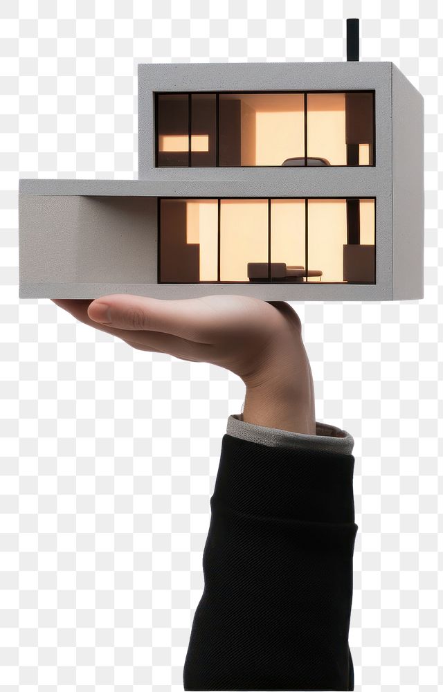 PNG A model house holding hand architectural.