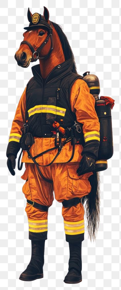 PNG Arabian horse costumes wearing Firefighter firefighter animal human.