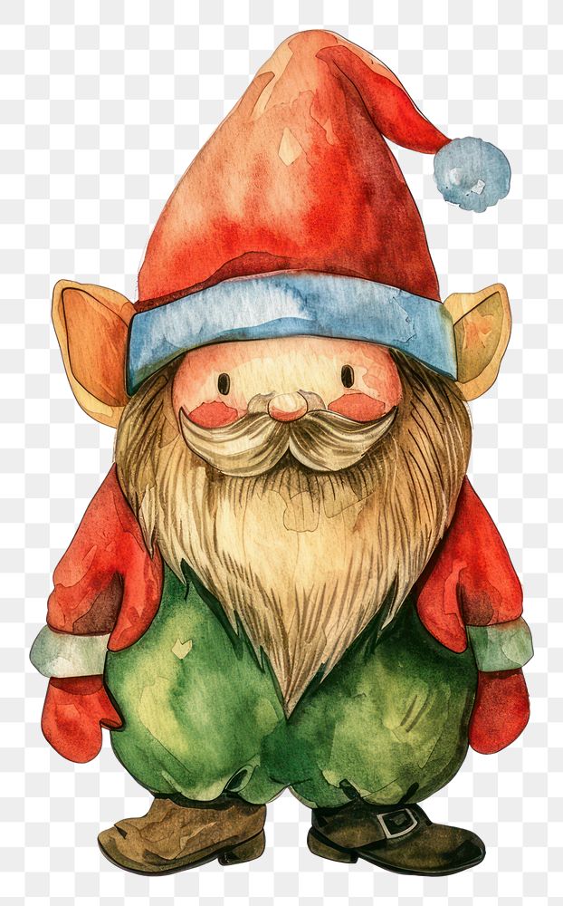 PNG A Christmas knome art illustration watercolor.