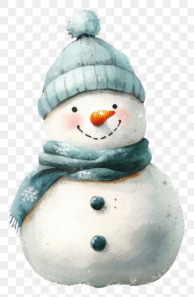 PNG Snowman winter illustration background.