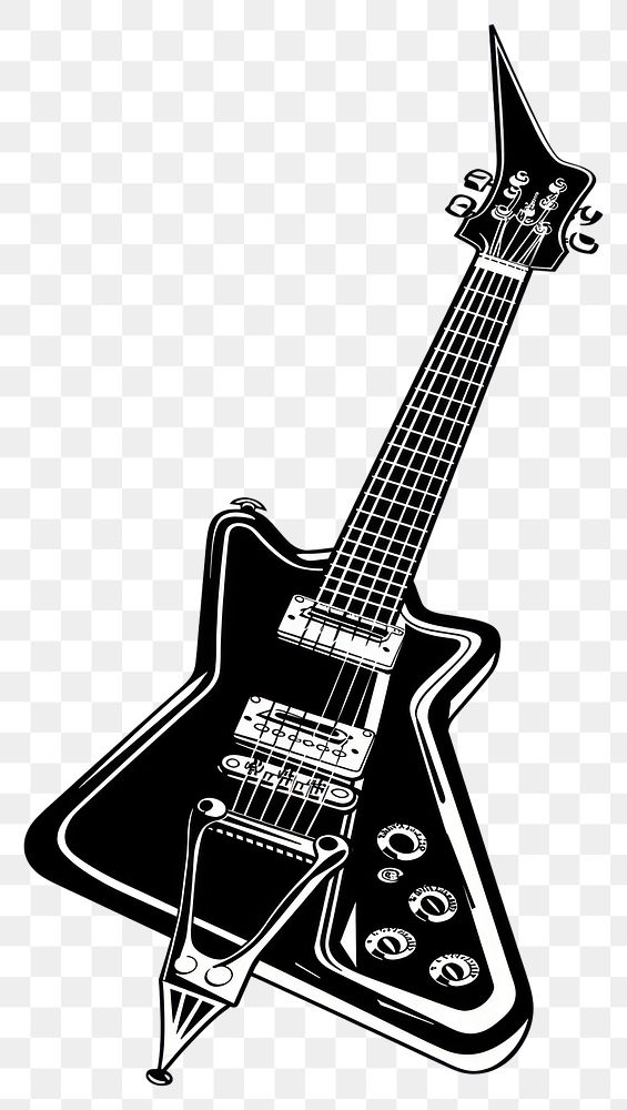 PNG Stylized electric guitar illustration