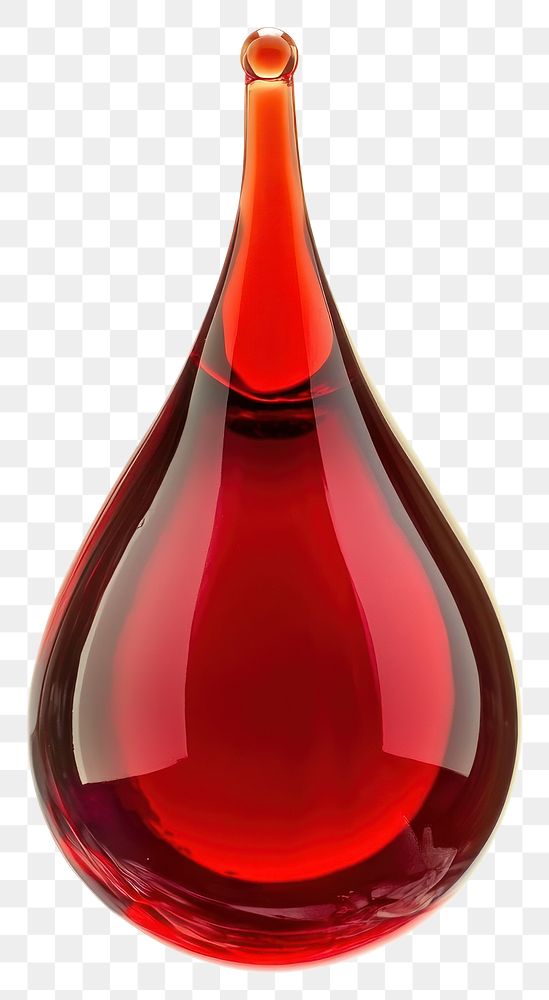 Drop shaped red syrup isolate beverage pottery alcohol.