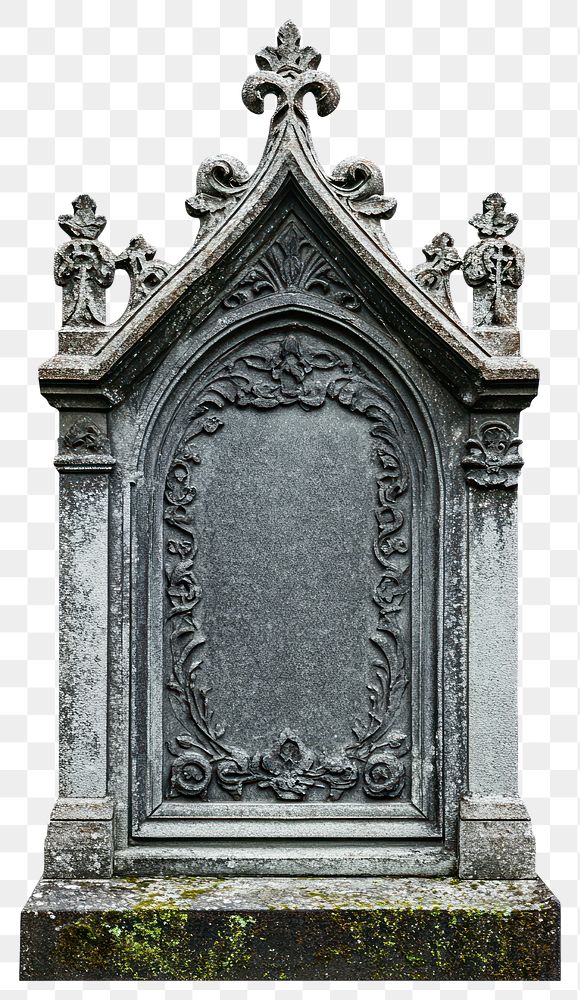 PNG Gothic ornate stone tombstone