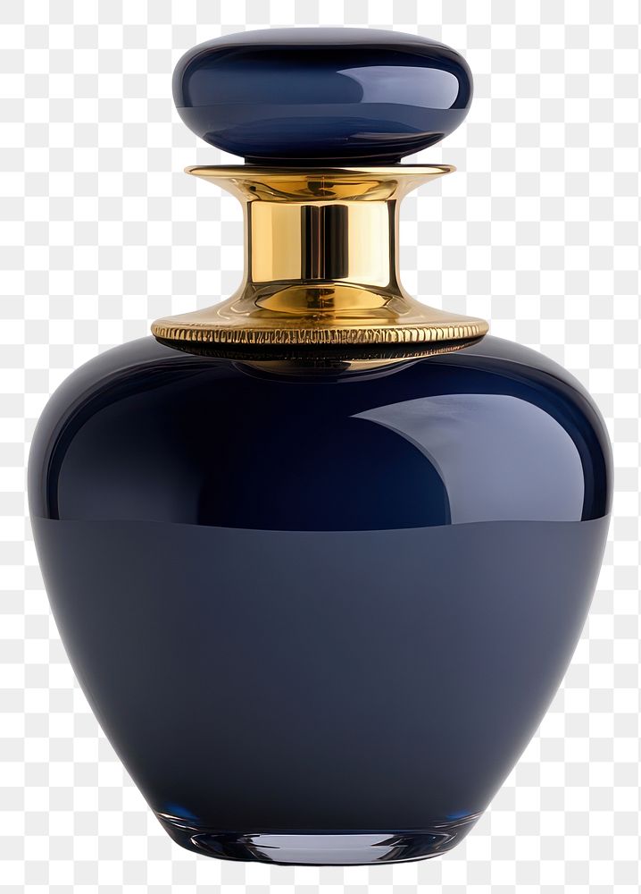 PNG A navy luxury perfume bottle sophisticated cosmetics fragrance.