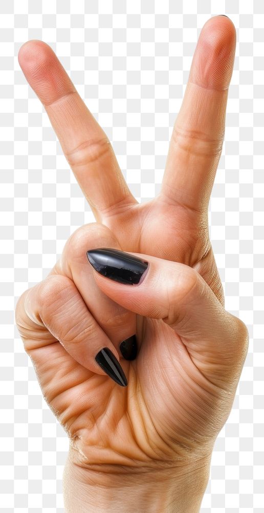 Hand gesture peace sign