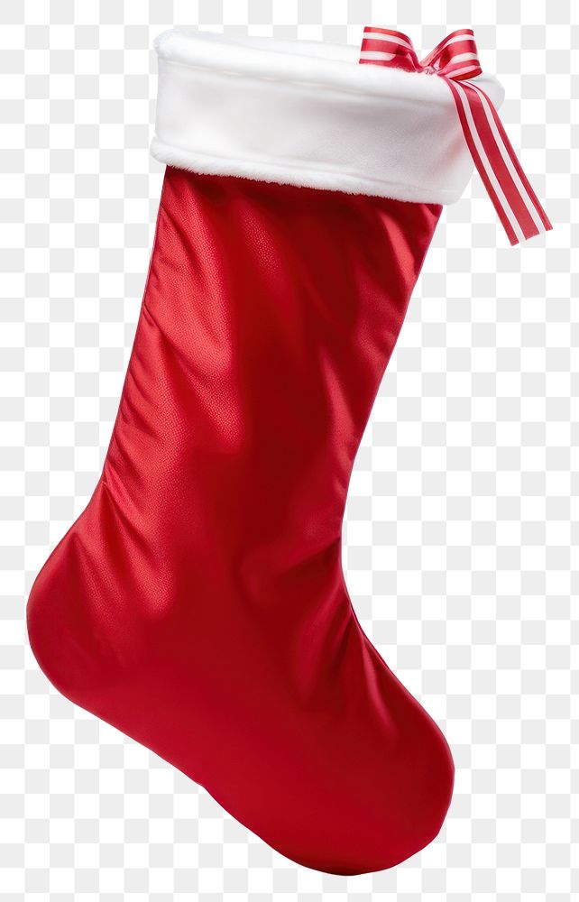 Christmas stocking gift white background celebration. 