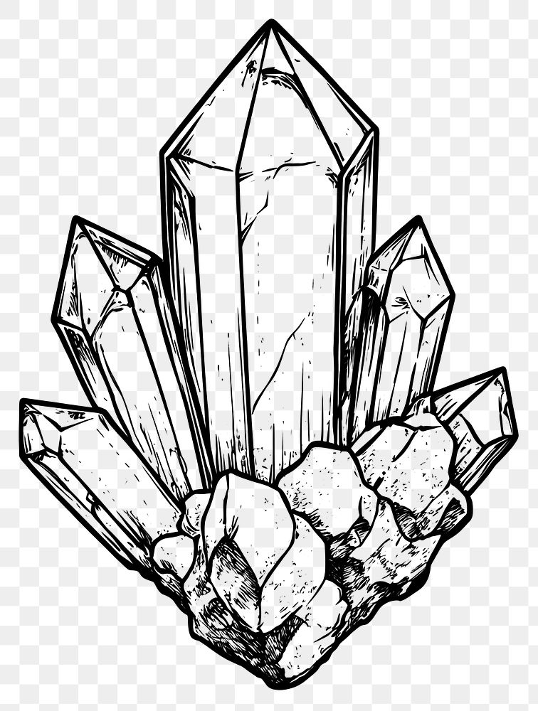 PNG  A Diamond shape quartz vector illustration silhouette gemstone minerals crystal.