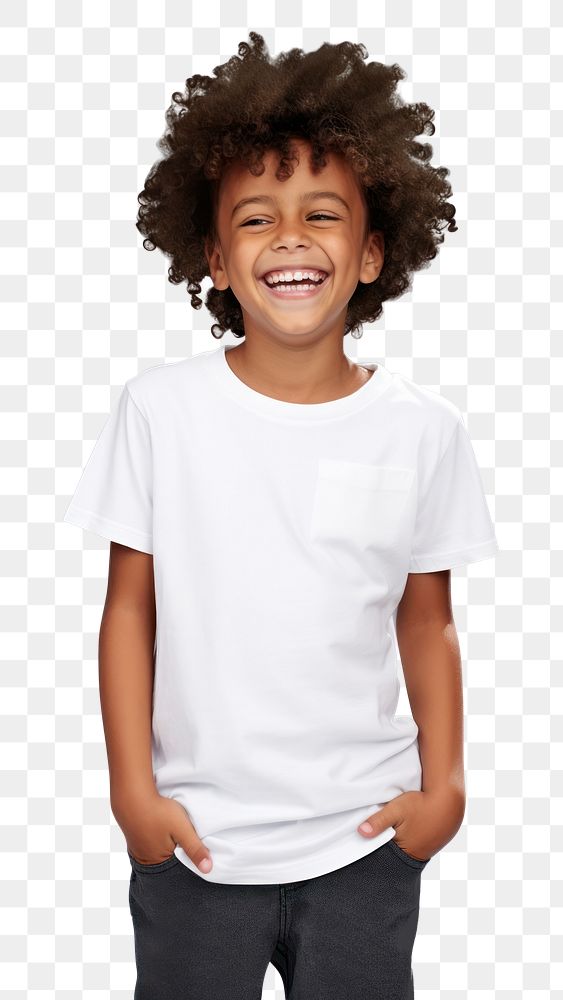 PNG Kid laughing t-shirt child smile. 