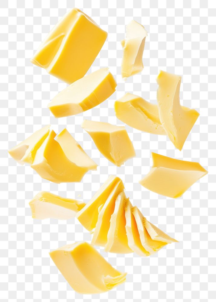 PNG Exploding butter slices background white food.