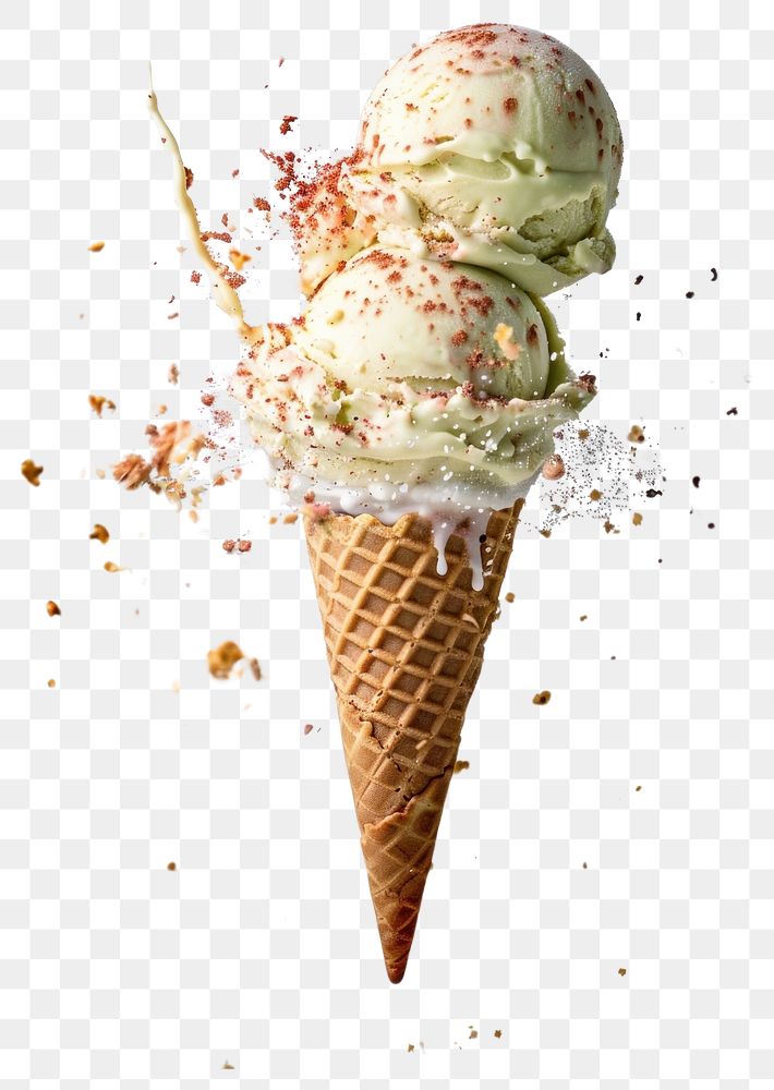 PNG Exploding ice cream cone food explosion dessert.