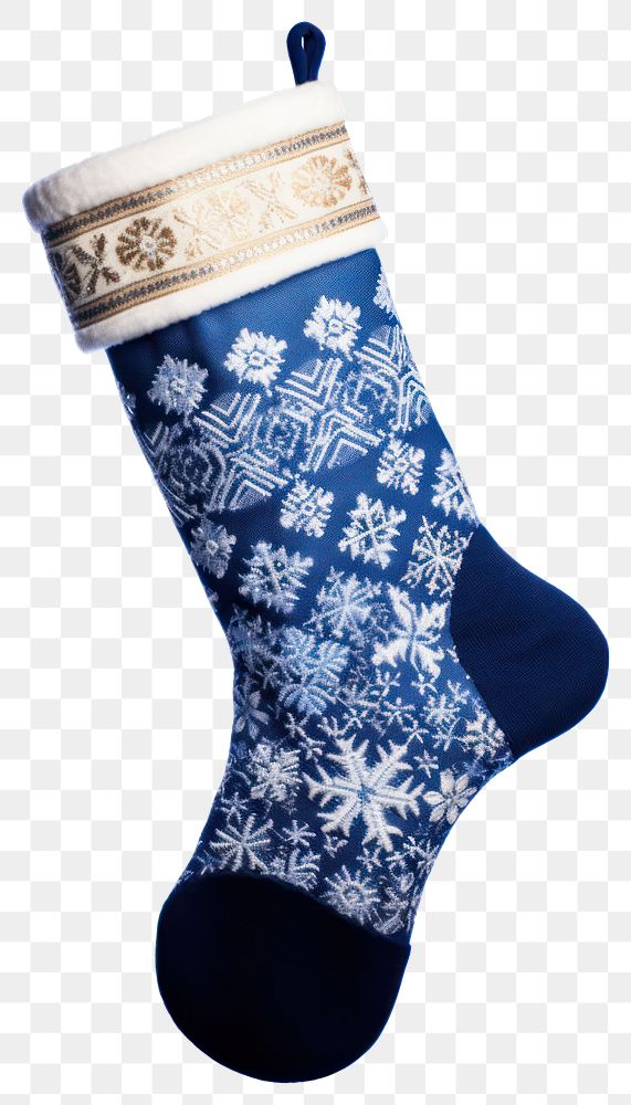 Christmas stocking white blue  