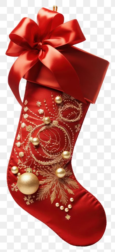 Christmas stocking gift white background celebration. 