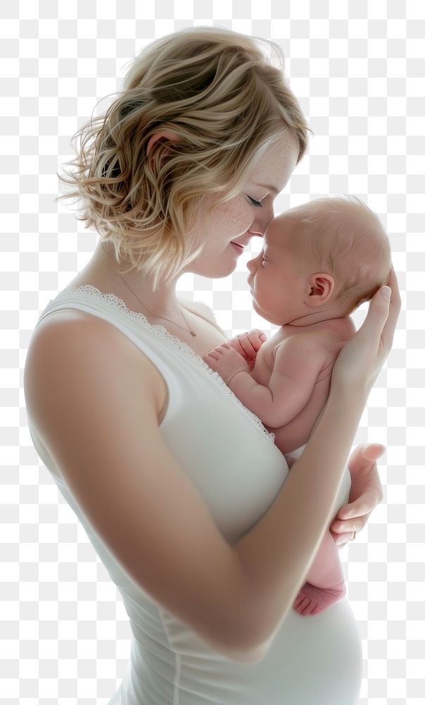 PNG Side view photo of a mother with her newborn baby photography portrait relationship.