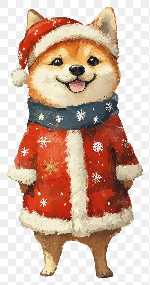 PNG Shiba costumes wearing christmas theme winter animal human.